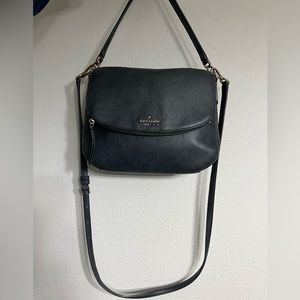 Kate Spade Black Leather Crossbody Top Handle Bag Purse